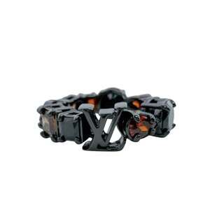 LOUIS VUITTON M1202M Light Stone LV Ring, Black